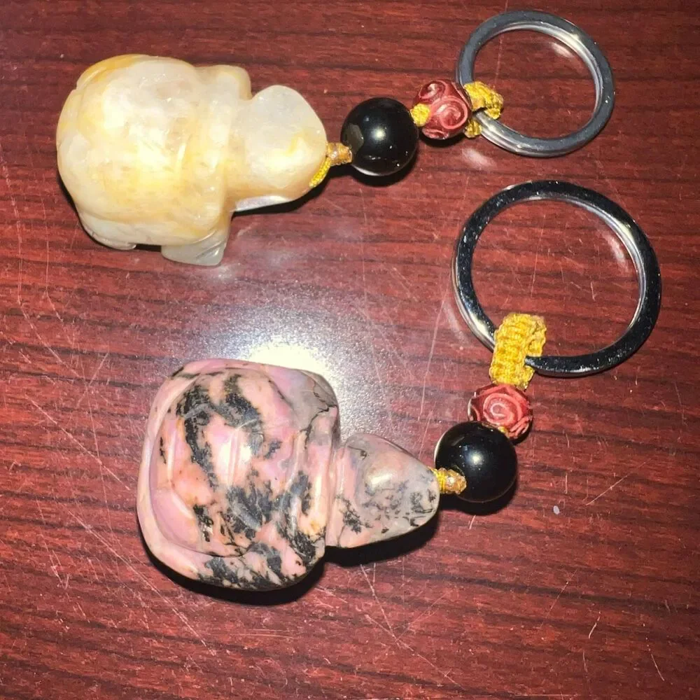 Adorable Carved Turtle Keychain
